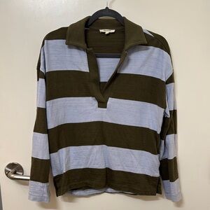 Madewell Olive and Gray Knit Top